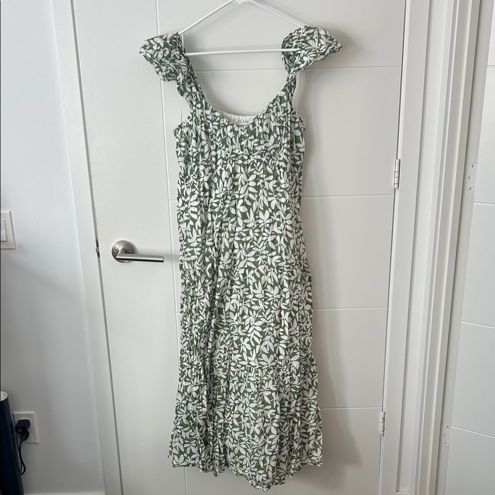 Women’s Green Leaf Print Sundress